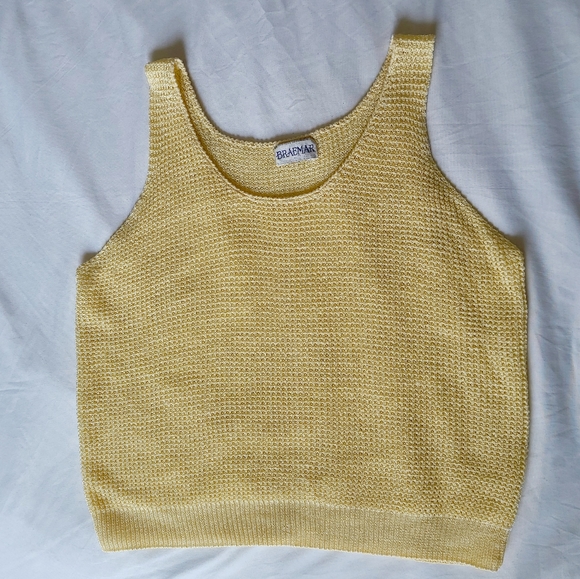 Vintage Braemar - Yellow Knit Tank - Size L - Picture 2 of 4
